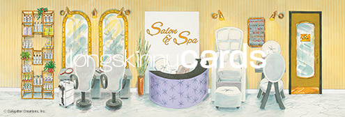 long skinny spa salon card